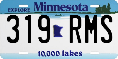 MN license plate 319RMS