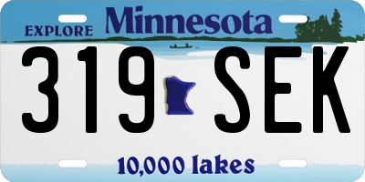 MN license plate 319SEK