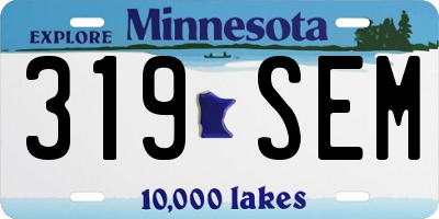 MN license plate 319SEM