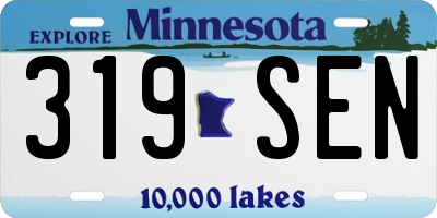 MN license plate 319SEN