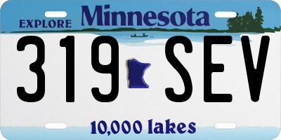 MN license plate 319SEV