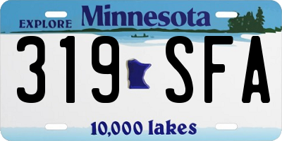 MN license plate 319SFA