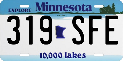 MN license plate 319SFE