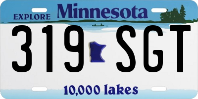 MN license plate 319SGT