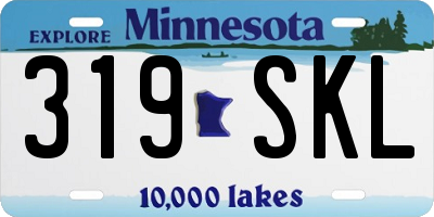 MN license plate 319SKL