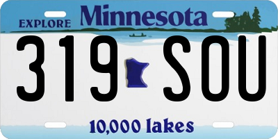 MN license plate 319SOU