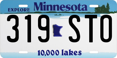 MN license plate 319STO