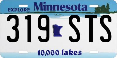 MN license plate 319STS