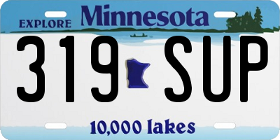 MN license plate 319SUP