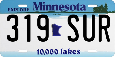 MN license plate 319SUR