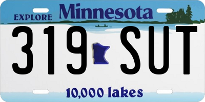 MN license plate 319SUT