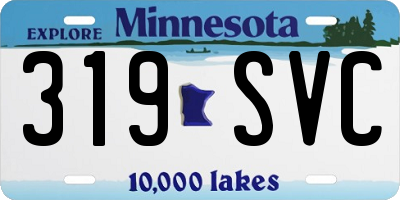 MN license plate 319SVC