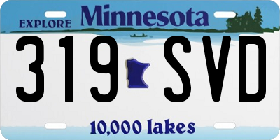 MN license plate 319SVD