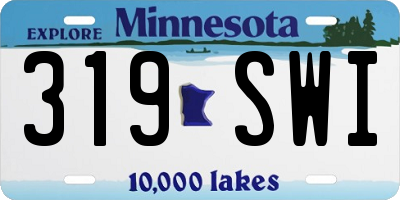 MN license plate 319SWI