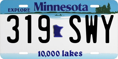 MN license plate 319SWY