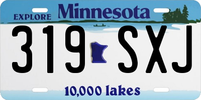 MN license plate 319SXJ