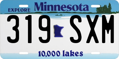 MN license plate 319SXM