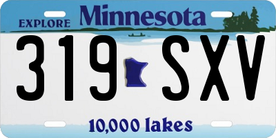 MN license plate 319SXV