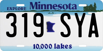 MN license plate 319SYA