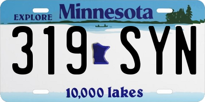 MN license plate 319SYN