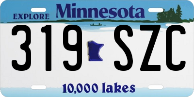MN license plate 319SZC