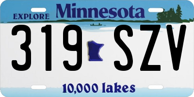 MN license plate 319SZV