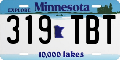 MN license plate 319TBT