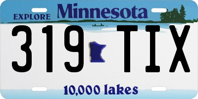 MN license plate 319TIX