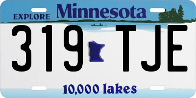 MN license plate 319TJE