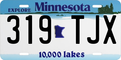 MN license plate 319TJX