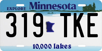 MN license plate 319TKE