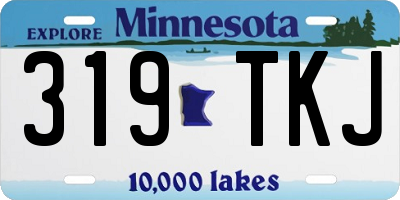 MN license plate 319TKJ
