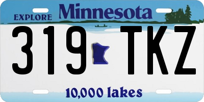 MN license plate 319TKZ