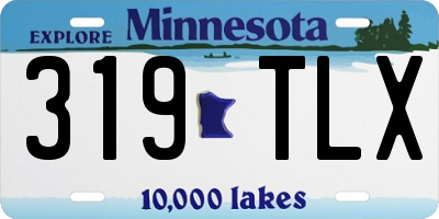 MN license plate 319TLX