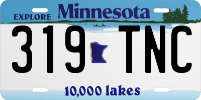 MN license plate 319TNC