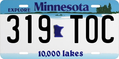 MN license plate 319TOC