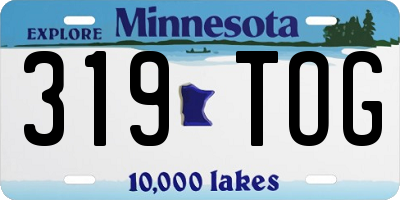 MN license plate 319TOG