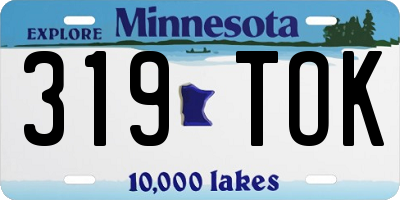 MN license plate 319TOK