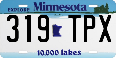 MN license plate 319TPX