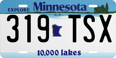 MN license plate 319TSX