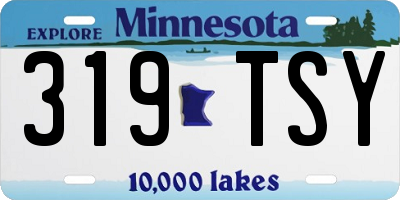 MN license plate 319TSY