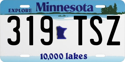 MN license plate 319TSZ