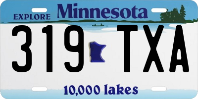 MN license plate 319TXA