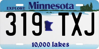 MN license plate 319TXJ