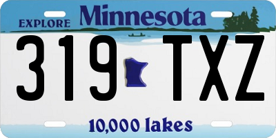 MN license plate 319TXZ