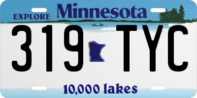 MN license plate 319TYC