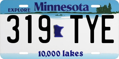 MN license plate 319TYE