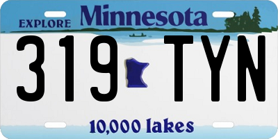 MN license plate 319TYN