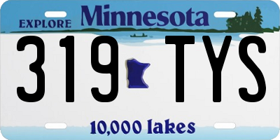 MN license plate 319TYS