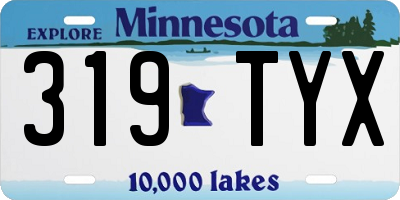 MN license plate 319TYX